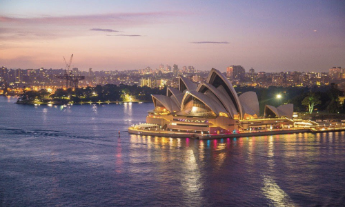 Aerial view of the sydney opera house