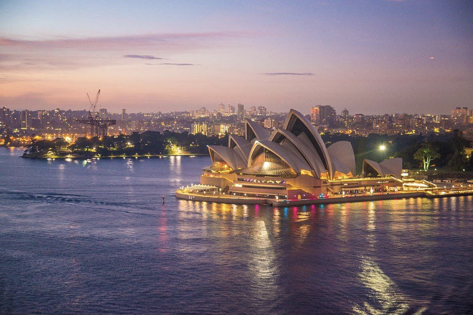 Aerial view of the sydney opera house