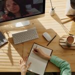 A person in a meeting via video call