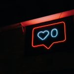 neon social media sign