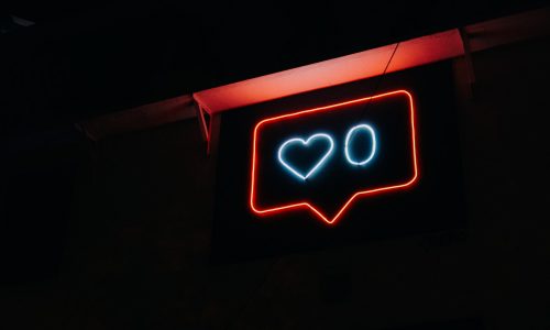 neon social media sign