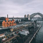 ariel side view of the sydney harbour bridge